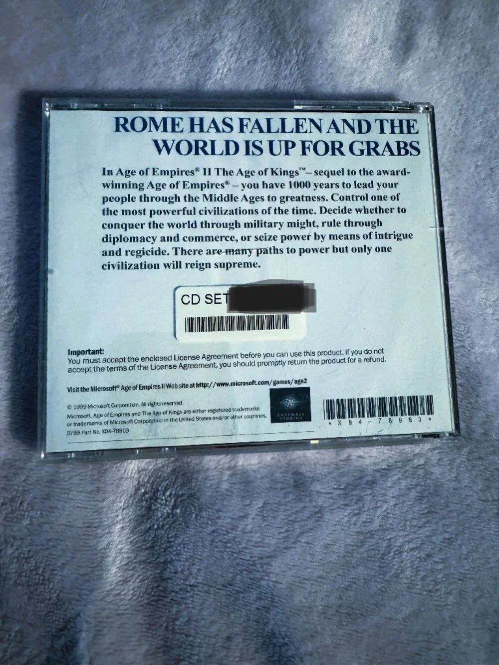 Age of Empires II: The Age of Kings PC Video Game by Microsoft 1999 CD-ROM & key